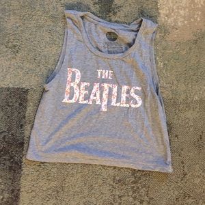 Gray sleeveless crop top