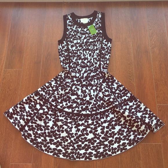 NWT: Kate Spade sz xs black & white floral dress