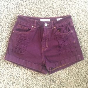 Maroon highwaisted shorts