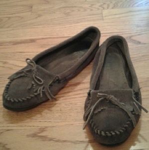 Dark Grey Minnetonka Moccasins