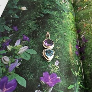 Sarda Sterling...pendant..blue/amythest quartz