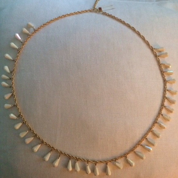 kate spade Gold Rope Necklace w/Cream Briolettes