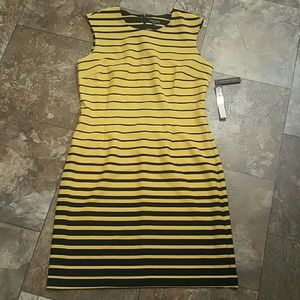 NWT Golden Yellow and Navy Striped Dress