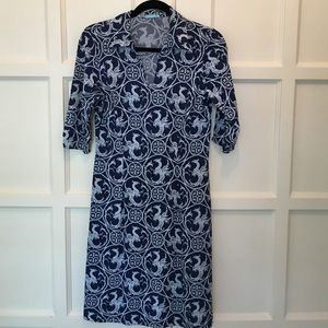 J. McLaughlin 3/4 sleeve, shirt collar V neck