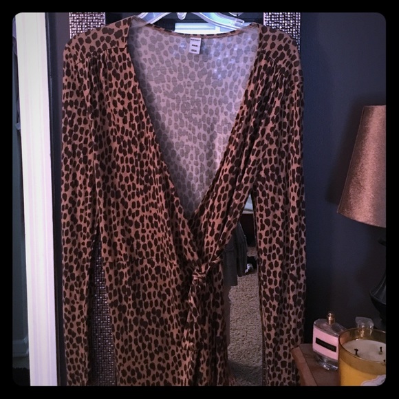 Leopard print wrap dress