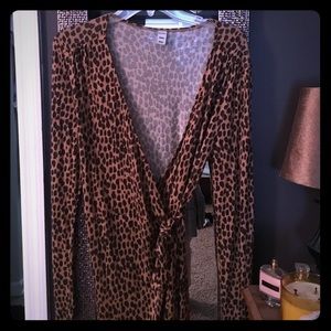 Leopard print wrap dress