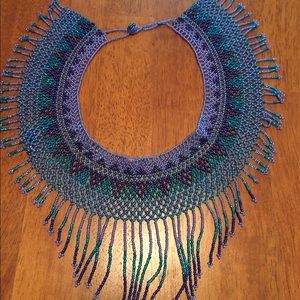 Beaded statement necklace Native American style