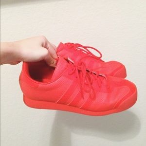 Adidas red sneakers