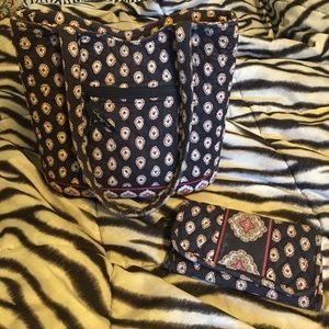 Vera Bradley Purse and Matching Wallet Set