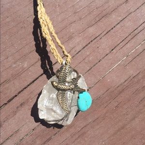 genuine Quartz wire wrapped keychain