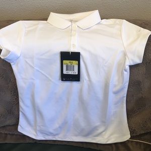 Girls Nike Golf  Dri-Fit White Polo