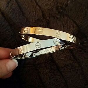 Beautiful stainless steel SILVER love bangle