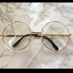 Oversized Round Clear Sunglasses // Retro Hippie