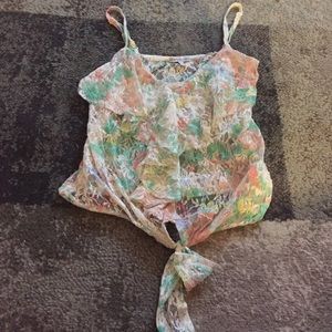 Floral lace crop top