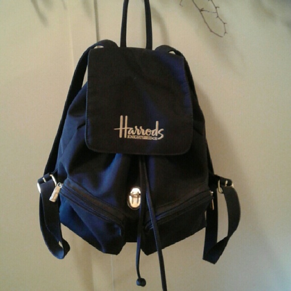 Harrod's Knightsbridge Black and Gold Bag