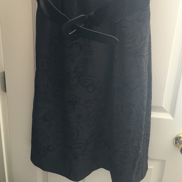 Gray Midi Shift Dress with Belt - Picture 2 of 2