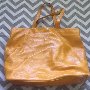 Large Yellow patten leather HOBO bag!