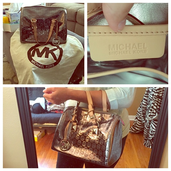 Silver metallic michael kors handbag!