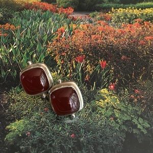 Sarda Sterling Carnelian Studs