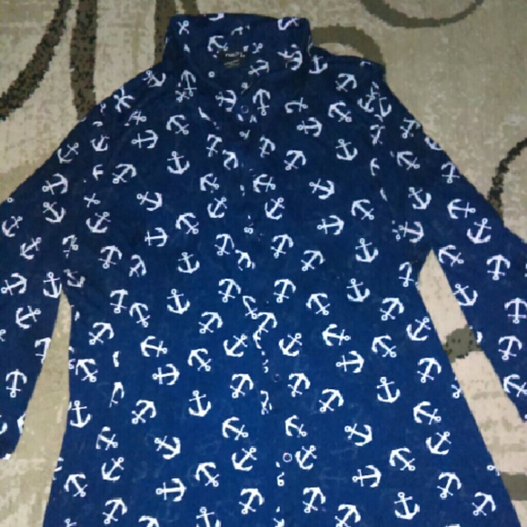 Collared anchor button up - Picture 1 of 2