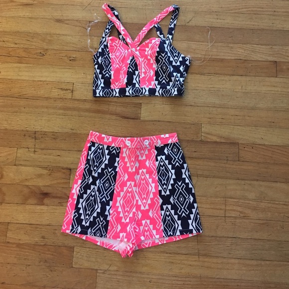 Crop top and shorts