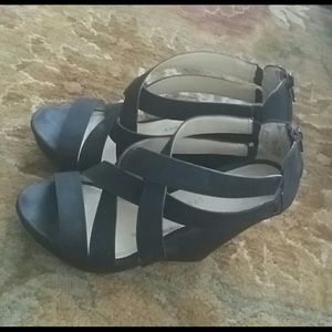 Black Strappy Chinese Laundry Wedges