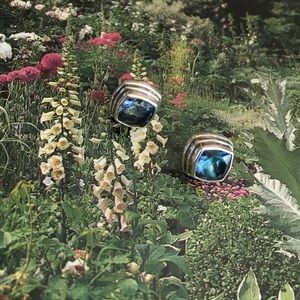 Sarda Sterling stud sky blue quartz earrings