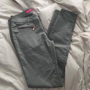 Mint green skinny jeans