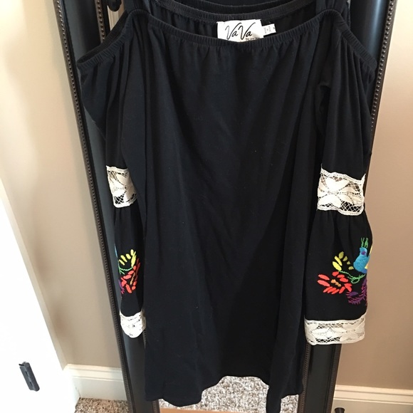 Off the shoulder black dress