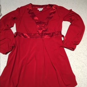 Red dressy maternity top