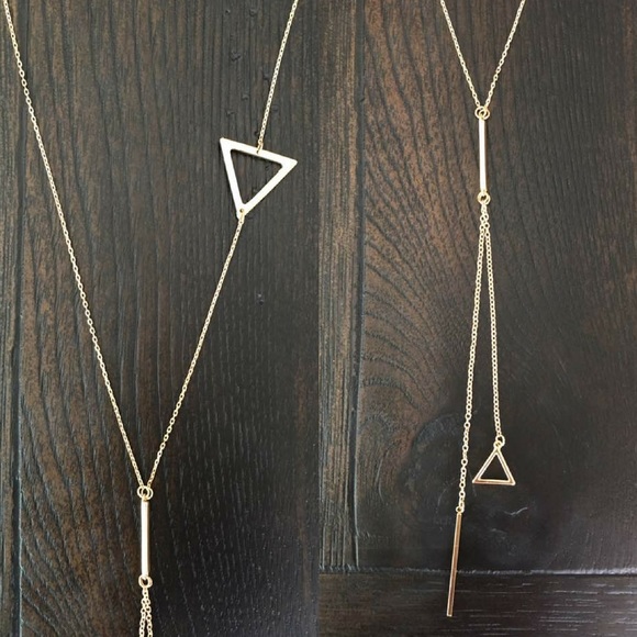 ‼️LAST ONE‼️Triangle Drop Necklace-Gold - Picture 2 of 2