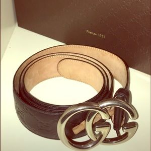 Black and Brown Gucci Belt