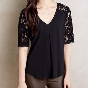 Anthropologie Brushed Lace Tee NWT
