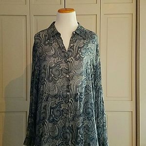 100% Silk Liz Claiborne Button Down Blouse