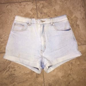 High waisted jean cuffed shorts