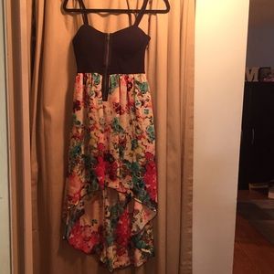 High low floral sheer dress