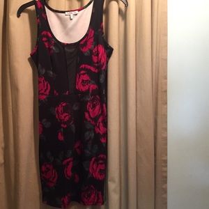 Black with rose pattern bodycon dress