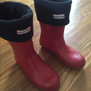 ✅sold✅ Hunter red gloss short boots 37