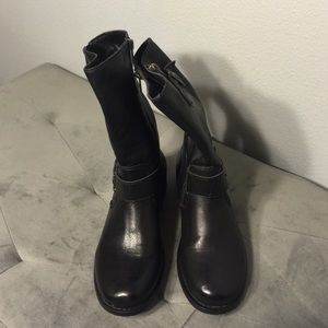 Black motorcycle style boots