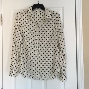 J. Crew polka dot popover blouse