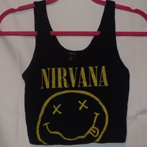 Forever 21 Nirvana logo crop top size medium