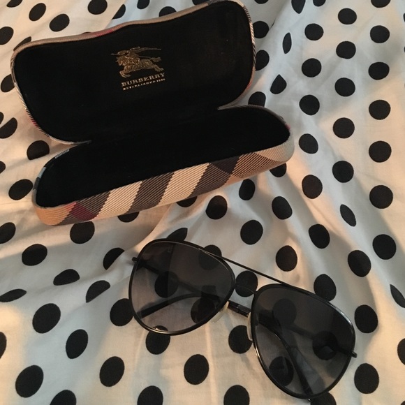 Burberry black aviators