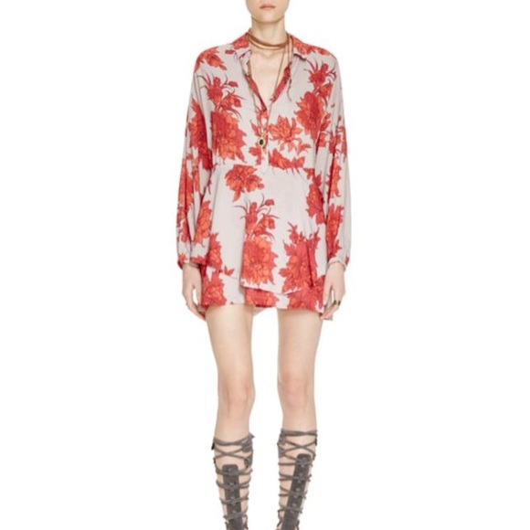Free People 'Shake It' Printed Mini Dress in Sand - Picture 3 of 4