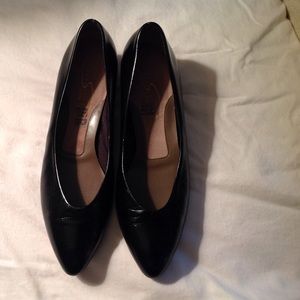 Black dress slip-on heels