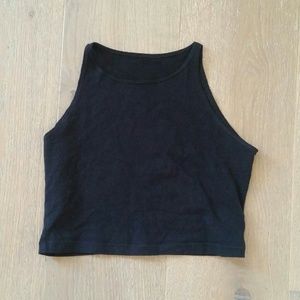 AA black high neck crop top