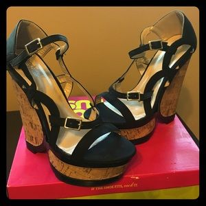 Charlotte Russe Wedges: style Moria-01 Color Black