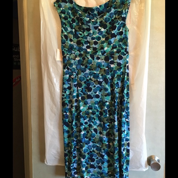 Dress Barn Floral Side Shirred Dress NWT Size 6 - Picture 2 of 4