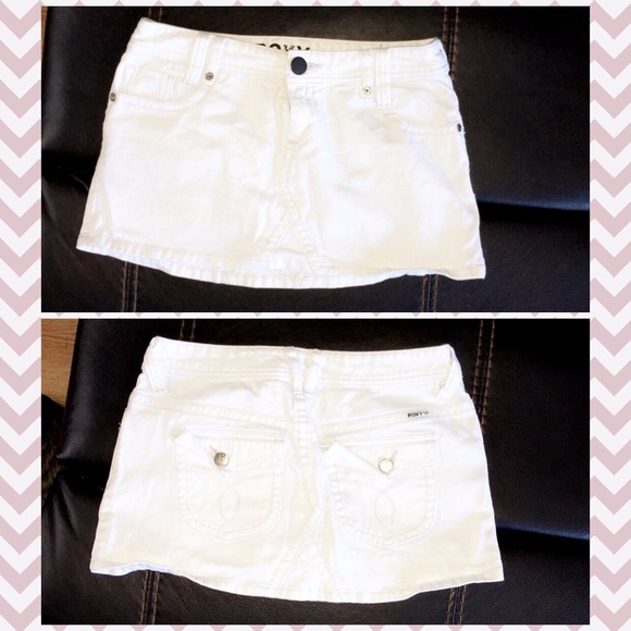Roxy, white denim mini skirt. Size 7