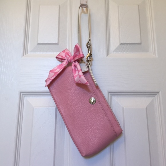 Coach Pink Wristlet/Clutch with Bow