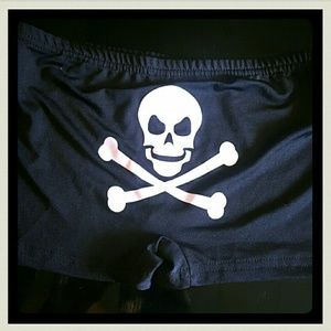 Skully Black Boy Shorts